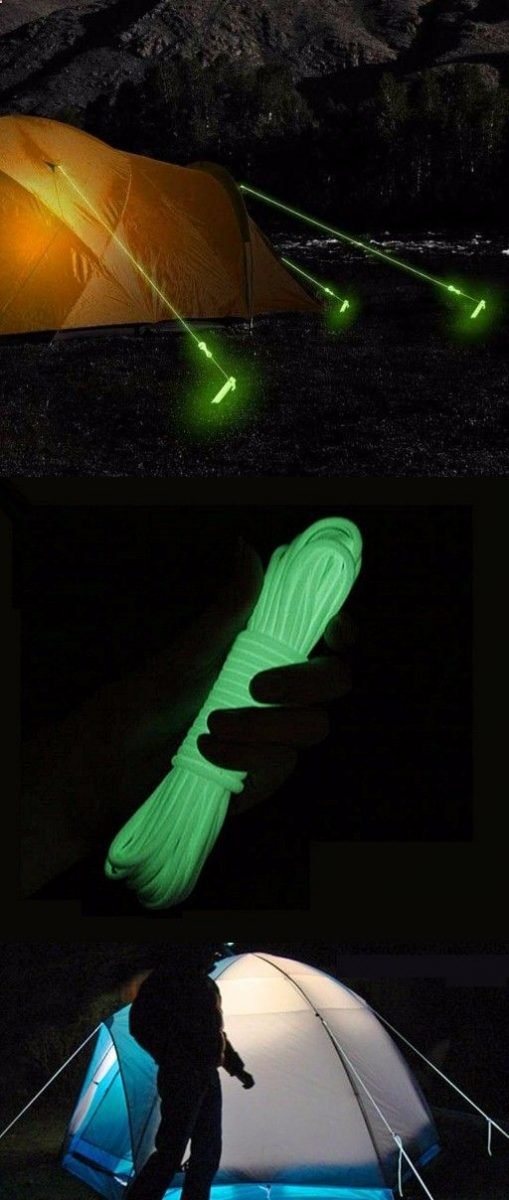 Cuerdas fluorescentes como sujeción de las carpas